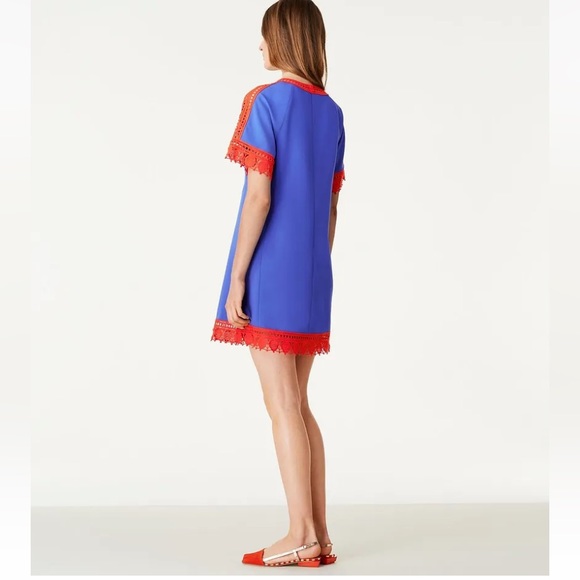 Tory Burch Dress Marissa Crochet Trim Runway Blue tunic dress Size 2 595$ RETAIL - Picture 4 of 11